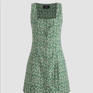 Green mini shift dress